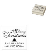 Adres voor retourzending met prettig kerstscript rubberstempel (Gestempeld)