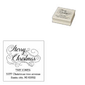 Adres voor retourzending met prettig kerstscript rubberstempel (Gestempeld)