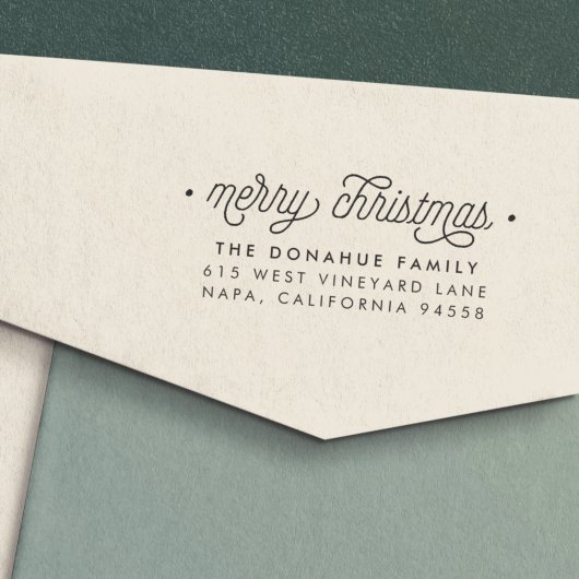 Adres voor retourzending met prettig kerstscript  zelfinktende stempel