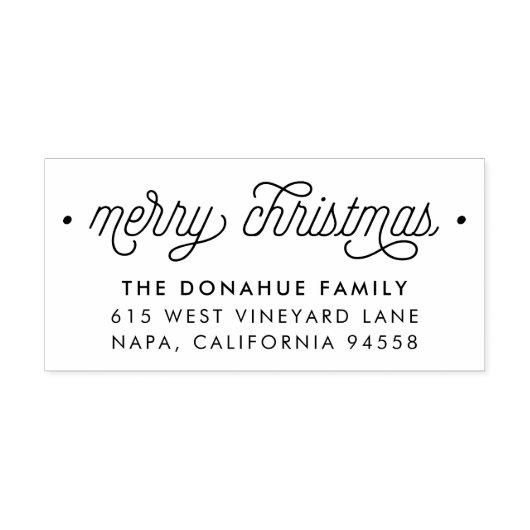 Adres voor retourzending met prettig kerstscript zelfinktende stempel (Design)
