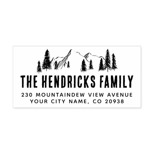 Adres voor teruggave van de naam van de kettingfam rubberstempel (Afrduk)