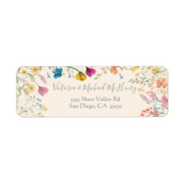 Adres voor terugkeer Wildflower Boho Floral Garden Etiket