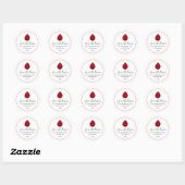 Adres voor terugzending rode grens Ladybug Ronde Sticker (Vel)
