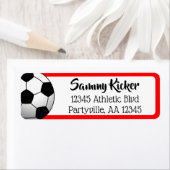Adres voor Voetbal Rood en zwart Etiket (Insitu)