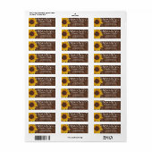 Adres Vrijgezellenfeest Zonnebloem & Kaarlichten Etiket (Full Sheet)