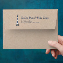 Adres vuurtoren Kraft Wedding Envelope