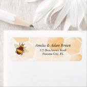 Adres waterverf-bijenretouradres etiket (Insitu)