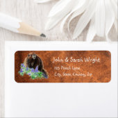 Adres waterverf Cute Marmot Animal Etiket (Insitu)