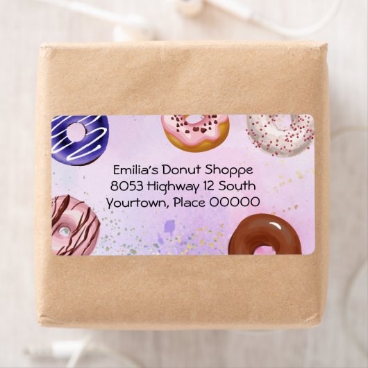 Adres Waterverf donut Etiket (Insitu)