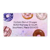 Adres Waterverf donut Etiket (Voorkant)
