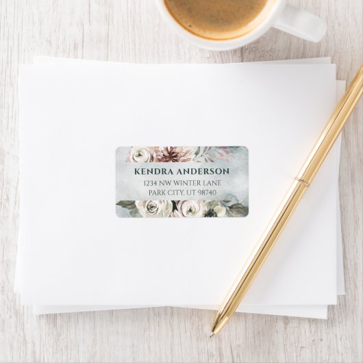 Adres waterverf Flowers Etiket (Insitu)