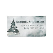 Adres waterverf Flowers Etiket (Voorkant)