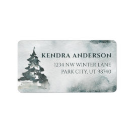 Adres waterverf Flowers Etiket