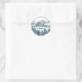 Adres waterverf Forest Wedding Return Ronde Sticker (Tas)