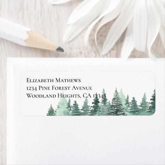 Adres waterverf groene bosteruggave etiket (Insitu)