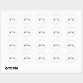 Adres Waterverf House Wedding Ronde Sticker (Vel)