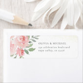 Adres waterverf Roos Elegant Return Etiket (Insitu)