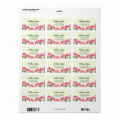 Adres Waterverf Roze Hydrangea Lacecaps Etiket (Full Sheet)