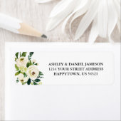 Adres waterverf White Floral Greenery Etiket (Insitu)