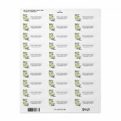 Adres waterverf White Floral Greenery Etiket (Full Sheet)
