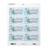 Adres waterverf Winter Pine Trees Etiket (Full Sheet)
