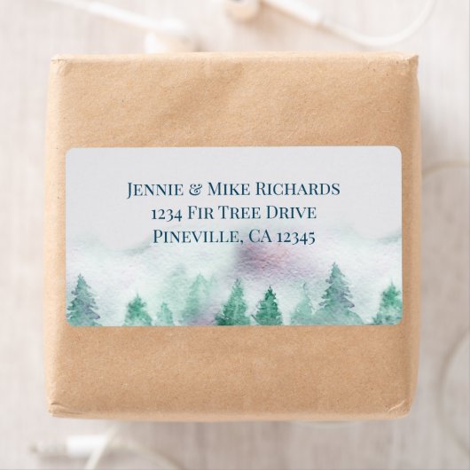 Adres Waterverf winterbos Etiket (Insitu)