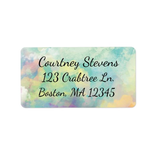 adres waterverf wolken etiket (Voorkant)