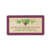 Adres wijngaard (Parchment Texture) Etiket (Voorkant)