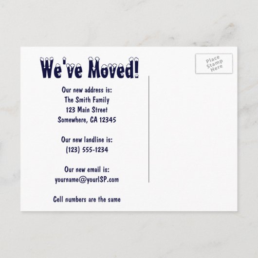 Adres wijzigen aankondigingskaart (Achterkant)