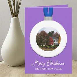 Adres wijzigen Amethyst Christmas Photo Ornament Feestdagen Kaart
