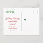 Adres wijzigen Christmas Kaart Holly en foto's (Achterkant)