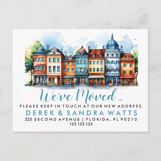 Adres wijzigen dat we zijn verhuisd aankondigingskaart (Voorkant)