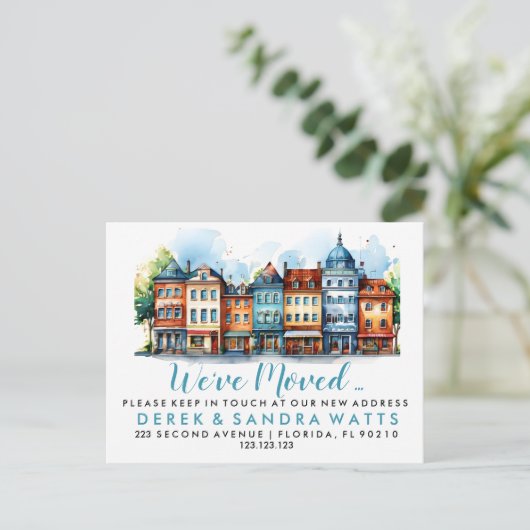 Adres wijzigen dat we zijn verhuisd aankondigingskaart (Staand voorkant)