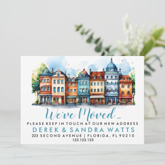 Adres wijzigen dat we zijn verhuisd kaart (Staand voorkant)