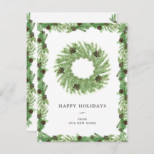 Adres wijzigen | Kerstfeestdag — Wreater Feestdagenkaart (Voorkant / Achterkant)