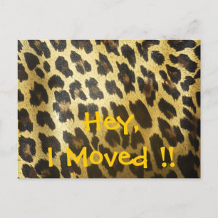 Adres wijzigen Leopard Print Aankondigingskaart