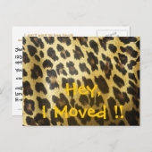 Adres wijzigen Leopard Print Aankondigingskaart (Voorkant / Achterkant)