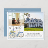 Adres wijzigen met fiets foto aankondigingskaart (Voorkant / Achterkant)