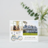 Adres wijzigen met fiets foto aankondigingskaart (Staand voorkant)