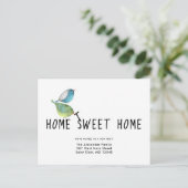 Adres wijzigen Schattige Birds Home Sweet Home Aankondigingskaart (Staand voorkant)