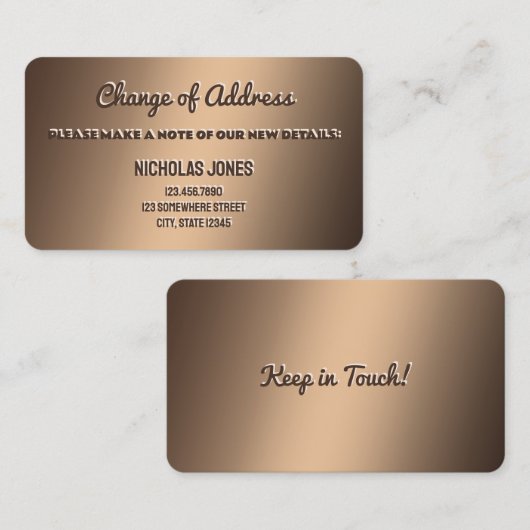 Adres wijzigen visitekaartje (Voorkant / Achterkant)