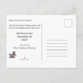 Adres wijzigen We hebben ruimteschip uitgeschakeld Aankondigingskaart (Achterkant)