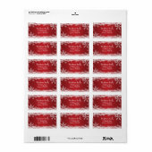 Adres wintervakantie rood en wit Snowflakes Etiket (Full Sheet)