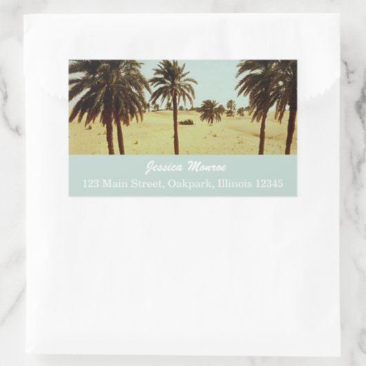 Adres woestijnpalm rechthoekige sticker (Tas)