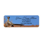 Adres woestijnroadrunner etiket (Voorkant)