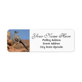 Adres woestijnroadrunner etiket (Voorkant)