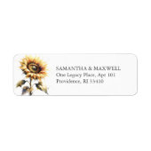 Adres zonnebloem etiket (Voorkant)