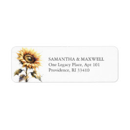 Adres zonnebloem etiket