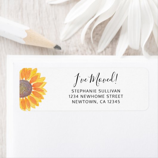 Adres zonnebloem etiket (Insitu)