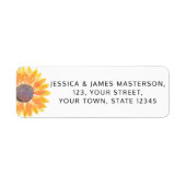 Adres zonnebloem etiket (Voorkant)